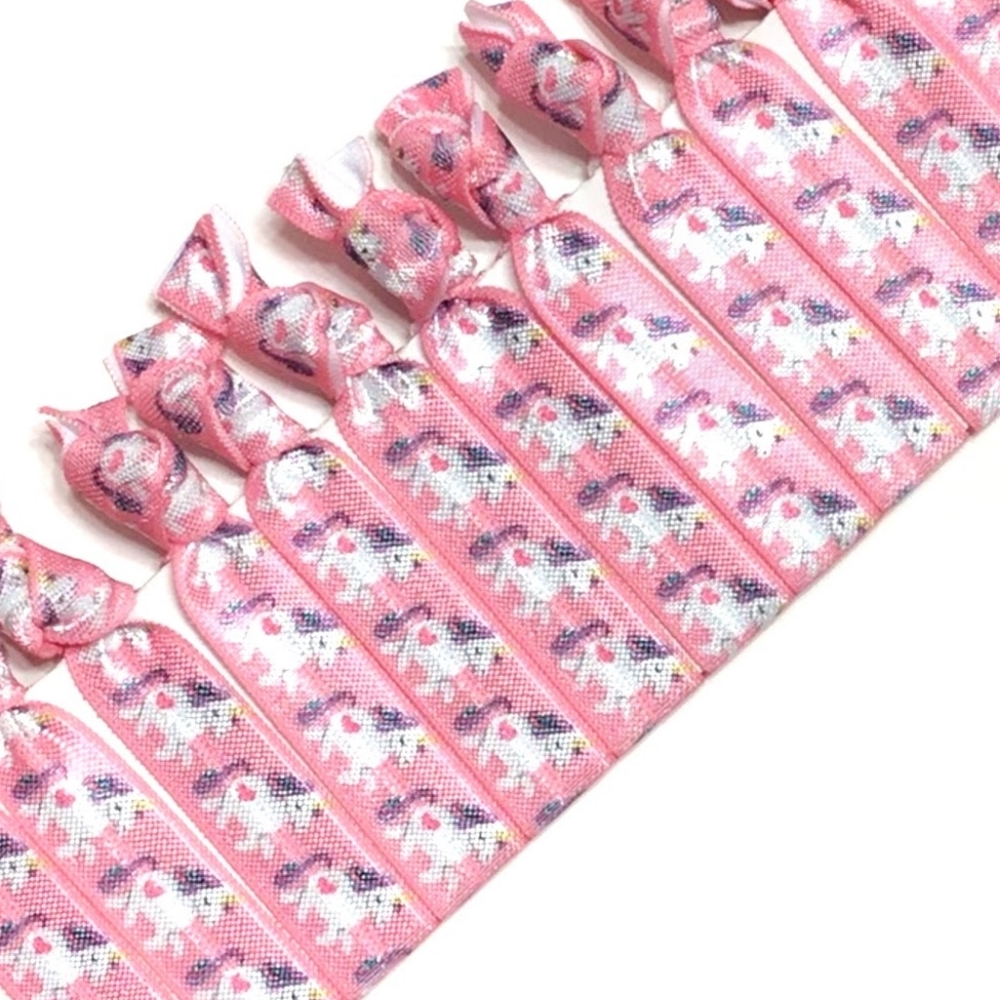 Pink Unicorn Hair Tie Set